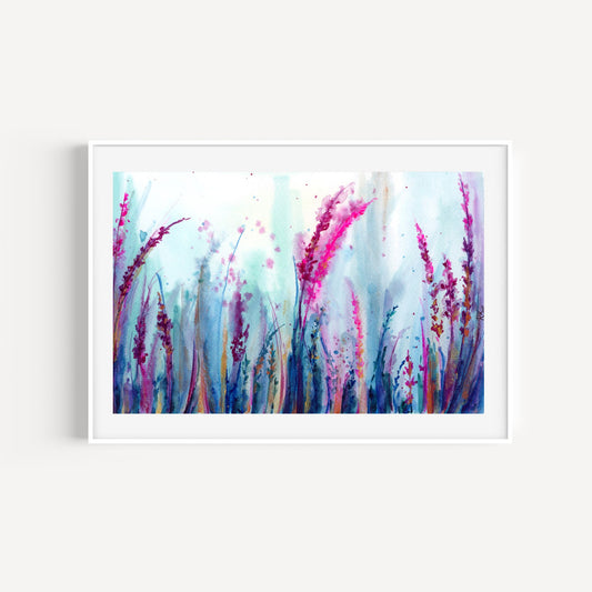 Lush lavenders | 5x7" Original Abstract Lavenders Watercolor on Paper
