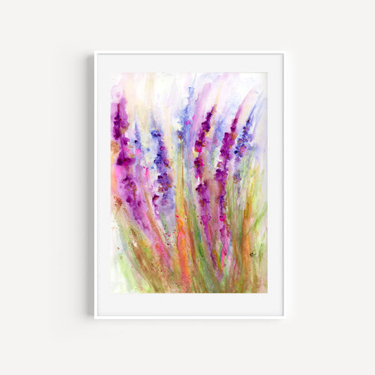 Graceful | 9x12" Original Abstract Lavenders Watercolor on Paper