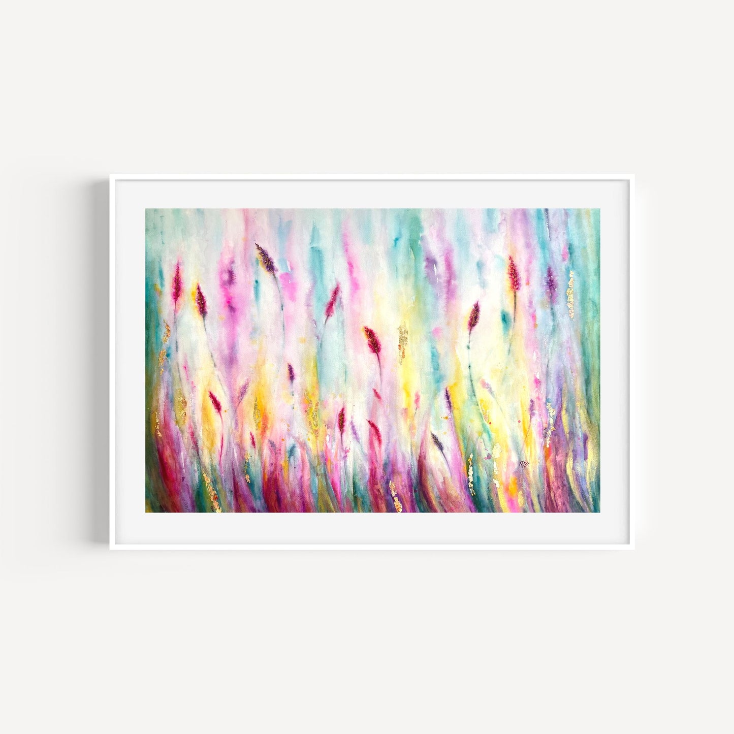 The Golden Hour | 20x28” Original Abstract Lavenders Watercolor on Paper