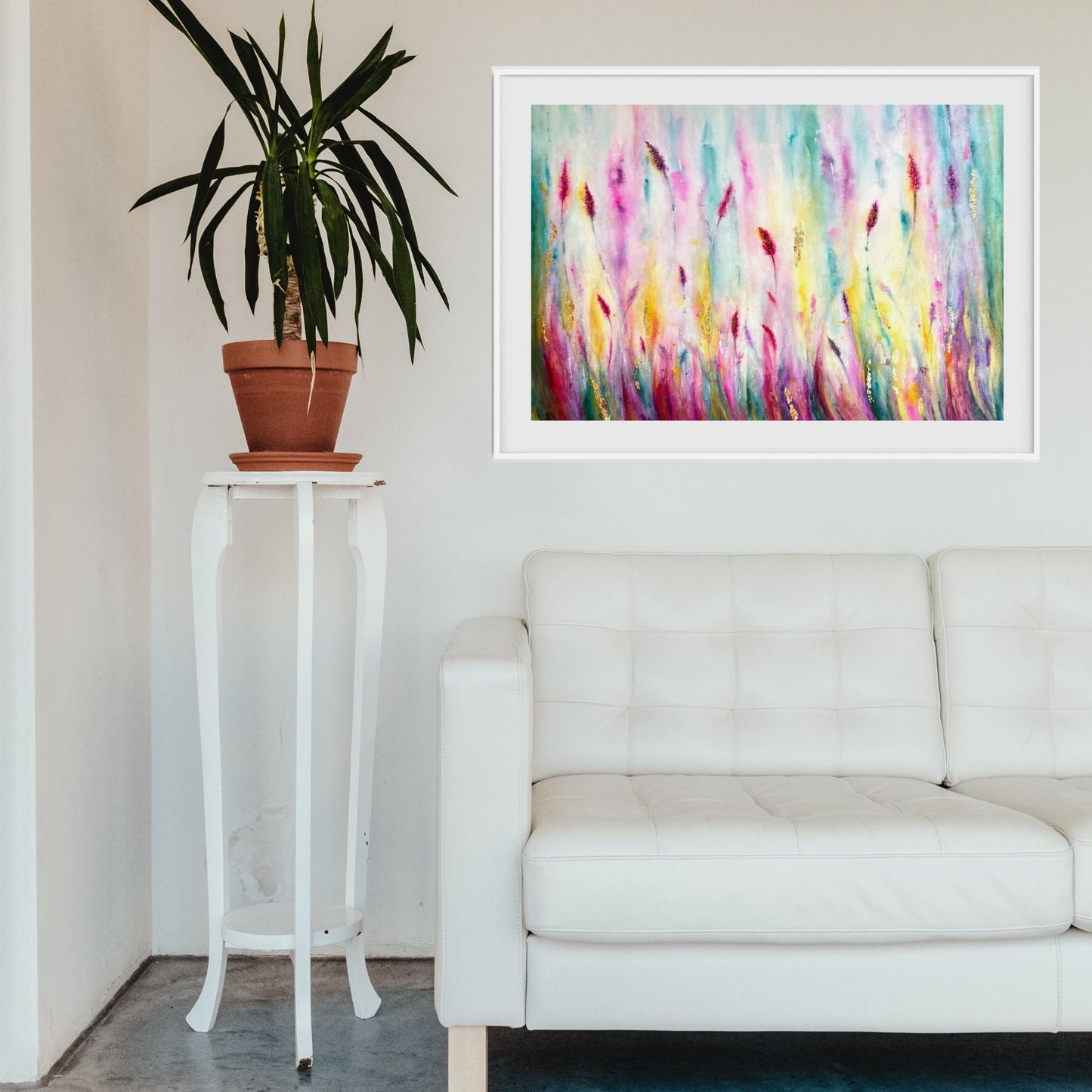 The Golden Hour | 20x28” Original Abstract Lavenders Watercolor on Paper