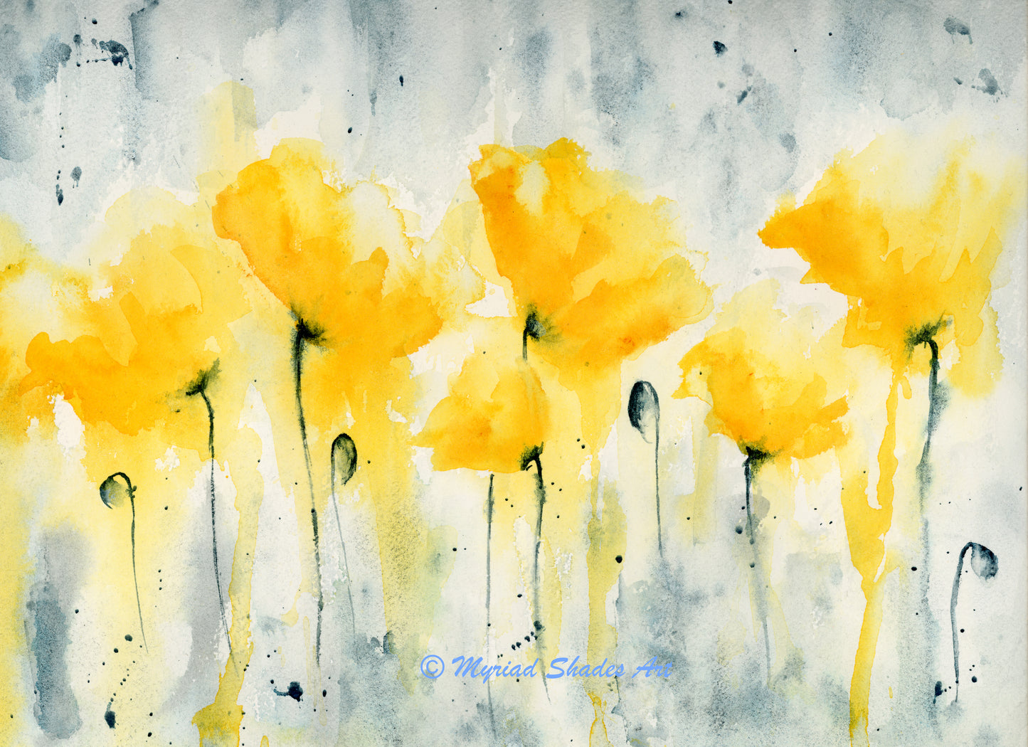 The Superbloom | 9x12" Original Yellow Poppies Watercolor on paper