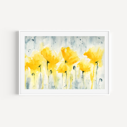The Superbloom | 9x12" Original Yellow Poppies Watercolor on paper