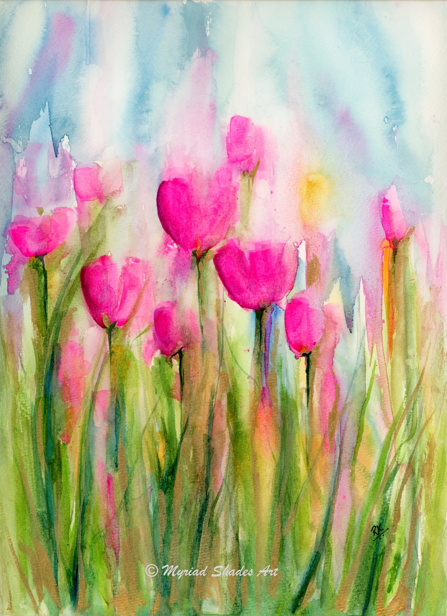 Calling the Spring | 8x10" Original Abstract Floral Watercolor on Paper