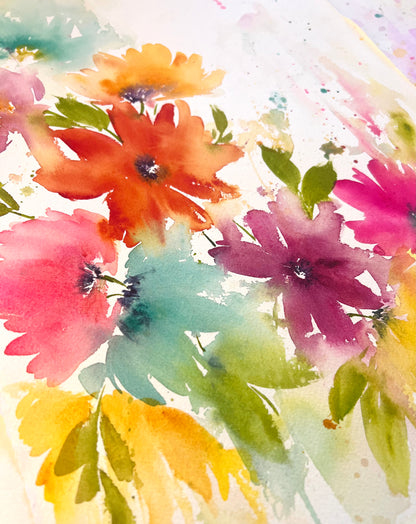 Bold Watercolor Florals 4 Week Class - University Art | Feb 2-23 2025