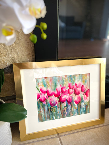 A Touch of Spring | 11x14"| Original Watercolor with Frame