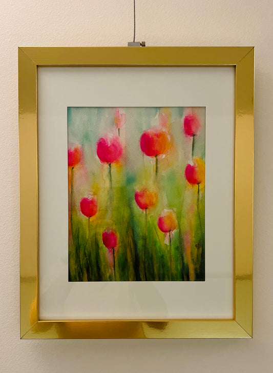 Essence of the Present | 11x14"| Original Watercolor with Frame