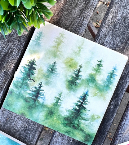 Misty Landscape Accent Coaster | Set of 2