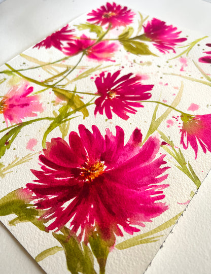 Bold Watercolor Florals 4 Week Class - University Art | Feb 2-23 2025