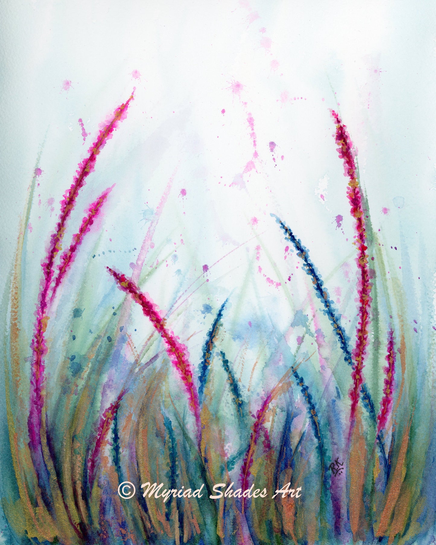 Lush lavenders | 9x12" Original Abstract Lavenders Watercolor on Paper